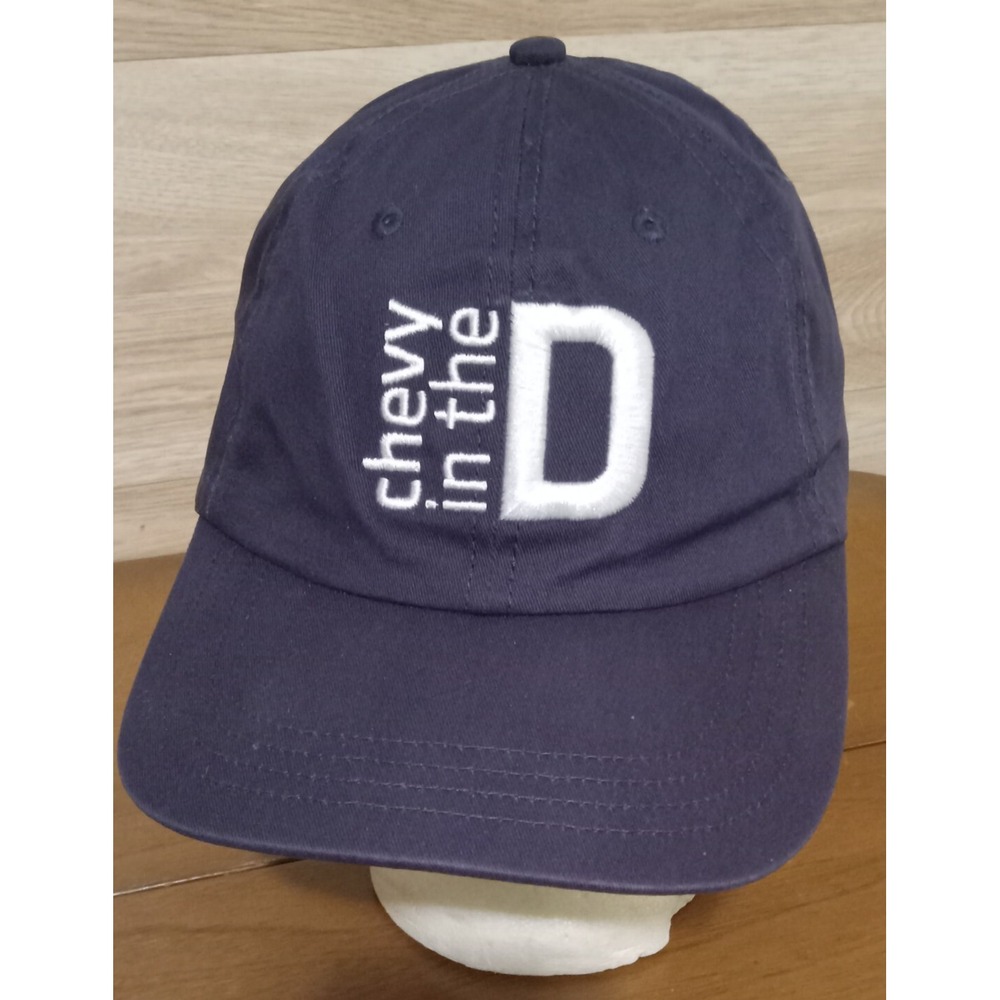 Chevy Detroit Baseball Hat Mens OSFA Navy Blue Embroidered Motor City Cap